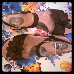 Born Concept Black flower sandals